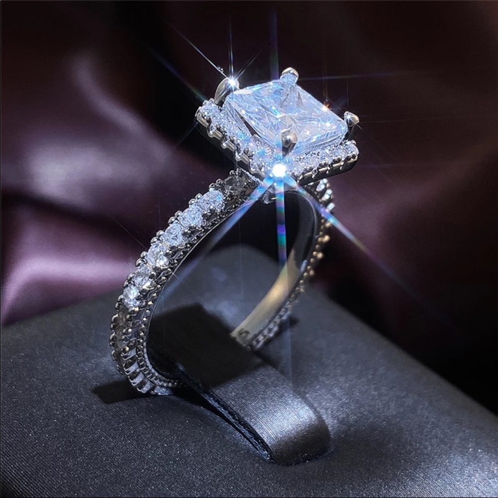 New 925 Silver Lovers Promise Diamond Ring 💍 - Picture 10 of 10